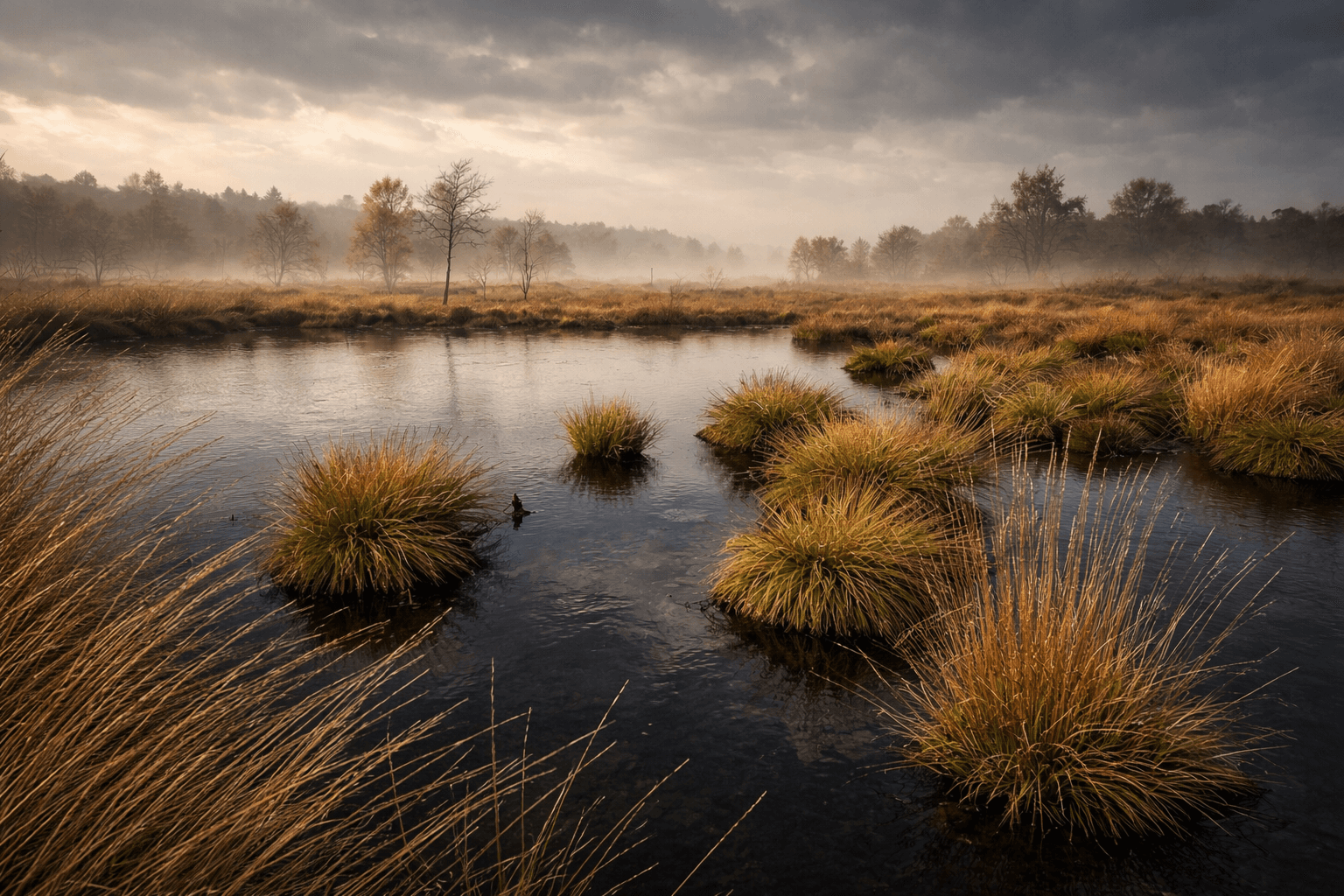 Wanderweg im Hohen Venn mit Holzstegen und weitem Blick